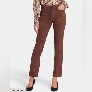 NWT NYDJ Brown Suede “Sheri” Slimming Pant